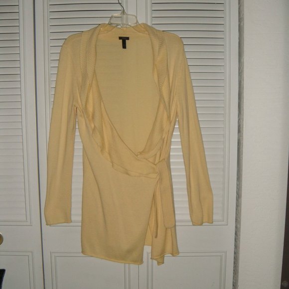 Soma Light Weight Yellow Wrap Sweater - Picture 1 of 7